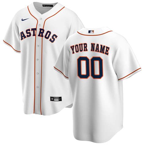 Men's Houston Astros Nike White Home Replica Custom Jersey 